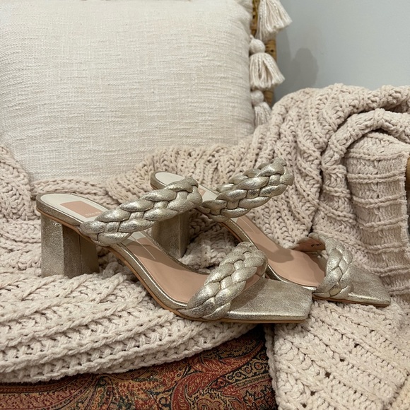 Dolce Vita Shoes - Dolce vita gold champagne shimmer woven heels 9.5 Paily Heels